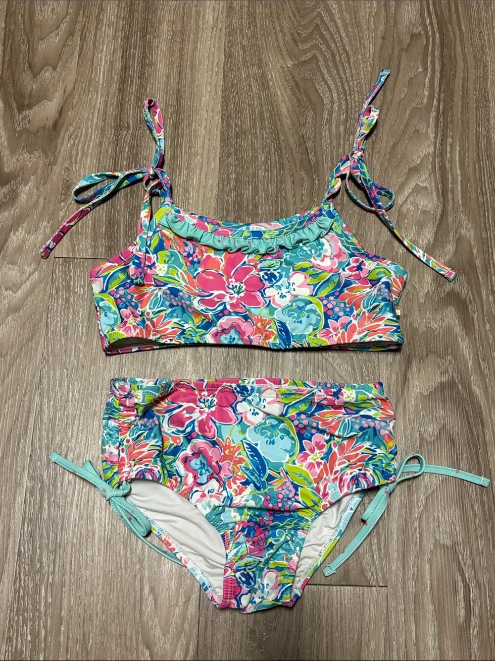 Sweet Honey Girls Youth Floral Print Two Piece Swim Suit | resort | tropical